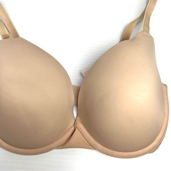 Victorias Secret Pink Wear Everywhere Push Up Bra Tan Womens size 32DD - Picture 2 of 7